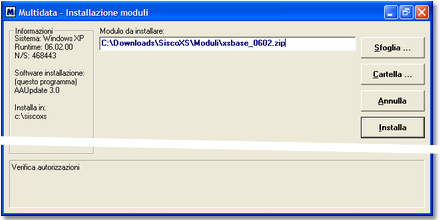 Selezione dell'aggiornamento da installare