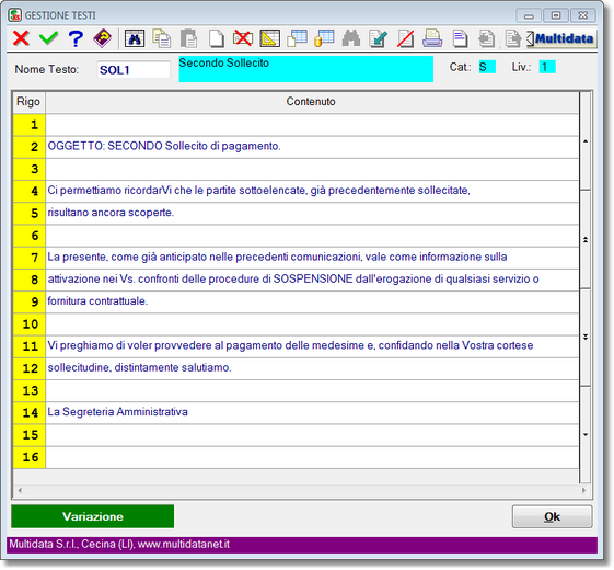 Gestione dei testi