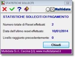Finestra delle statistiche, visualizzata con la pressione dell'omonimo pulsante