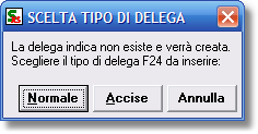 Selezione del tipo di delega da inserire