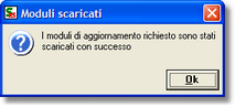Messaggio di conferma di avvenuto download dei moduli richiesti