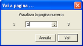 Indicazione del numero di pagina da visualizzare