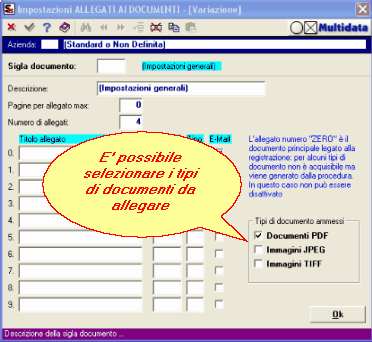 Configurazione Allegati ai Documenti
