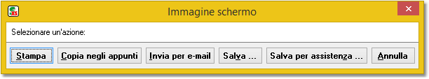 Opzioni di destinazione per l'immagine dello schermo catturata