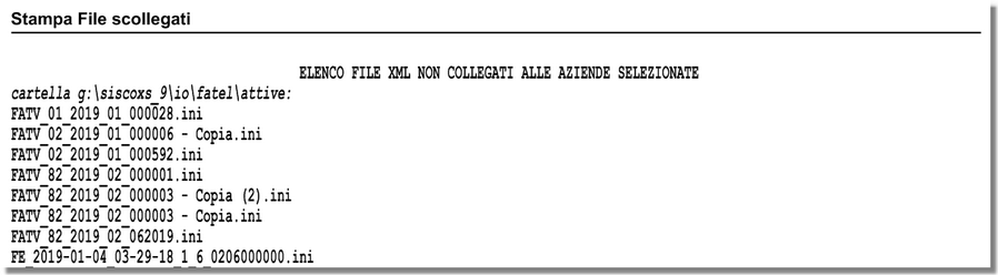 Stampa dei file scollegati
