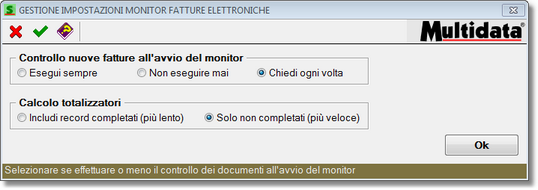 pannello impostazioni del monitor