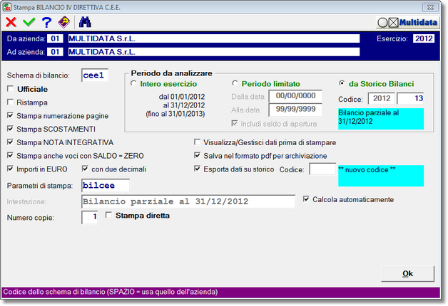 Stampa bilancio C.E.E. 